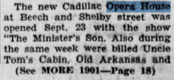 Cadillac Opera House - June 1951 Article (newer photo)